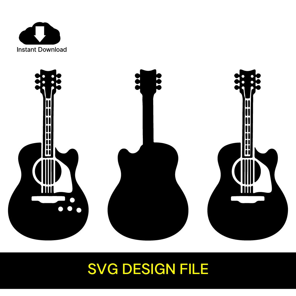 Guitar Silhouette SVG, Acoustic Guitar SVG Guitar Electric