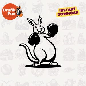 Kangourou boxe SVG – Clipart animal drôle de sport pour t-shirts