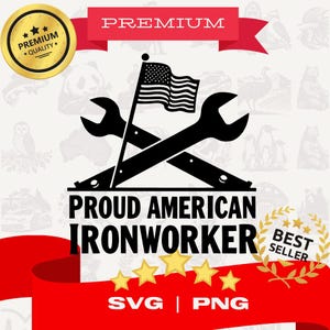 Proud American Ironworker SVG - Spud Wrench Beam Clipart