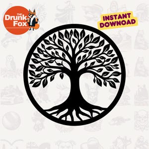 Mandala arbre de vie SVG avec motif de feuilles circulaires symétriques