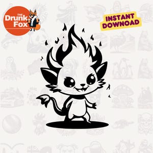 Calcifer Fire Demon SVG | Howl&#39;s Moving Castle Design | Ghibli Cut File | Anime Digital Art for Crafters