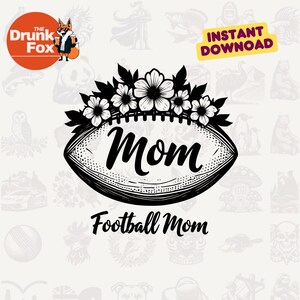 Floral Crown NRL Ball Football Mom SVG - Niedlich und feminin Rugby Clipart