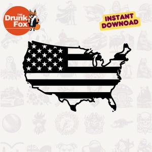 Land that I Love SVG - USA Map SVG mit Amerikanische Flagge Design