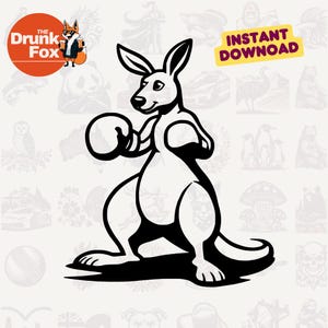 Kangourou boxe SVG – Clipart animal drôle de sport pour t-shirts
