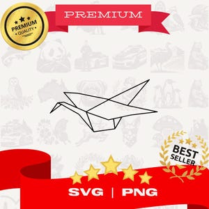 Simple Classic Origami Crane Outline SVG Cut File for Cricut Crafts