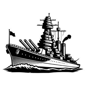 File vettoriale SVG per il taglio laser della nave da guerra della nave da battaglia 1