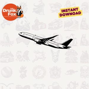 Boeing 787 Airbus A350 SVG - Modern Jet Outline Vector Clipart