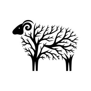 Wand Kunst SVG - Schaf Wand Kunst Schwarz und Weiß SVG Vektordatei für Laserschneiden, DIY Wohnkultur, Basteln Projekte