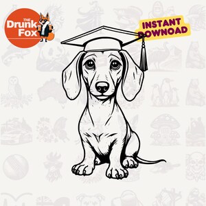 Graduation Dackel SVG - Dackel Clipart für Alumni & Senioren
