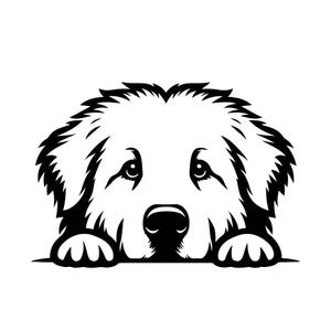 Spähender Pyrenäen Sennenhund SVG schwarz und weiß SVG-Datei für die Lasergravur 1