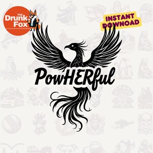 Rising Phoenix PowHERful SVG – Conception de citations pour l'autonomisation de la force féminine