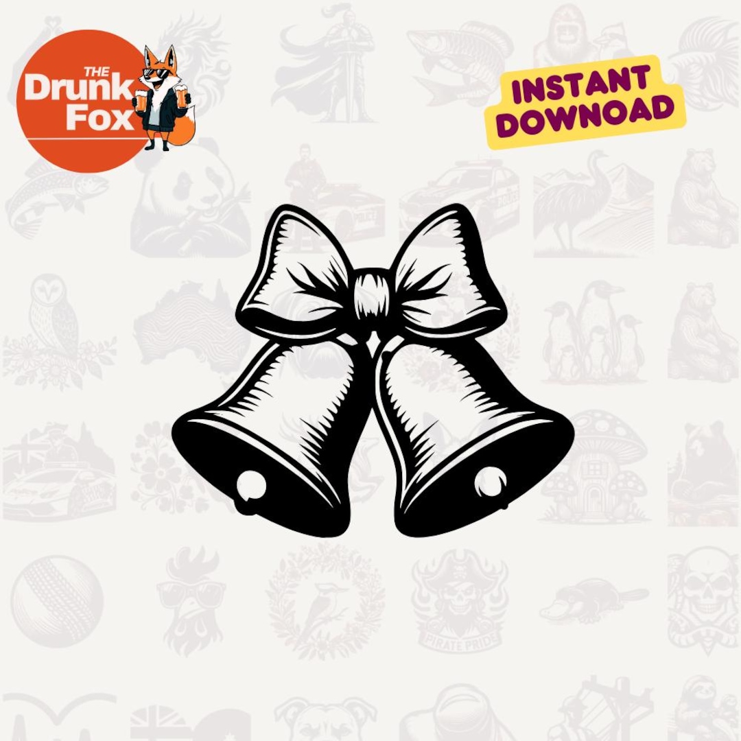 Wedding Bells With Ribbon SVG Clipart | Bridal Bells Vector Art ...