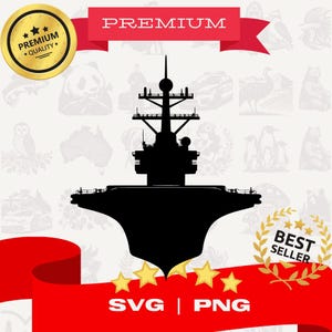 Simple Aircraft Carrier Outline SVG - Iconic Navy Warship Clipart