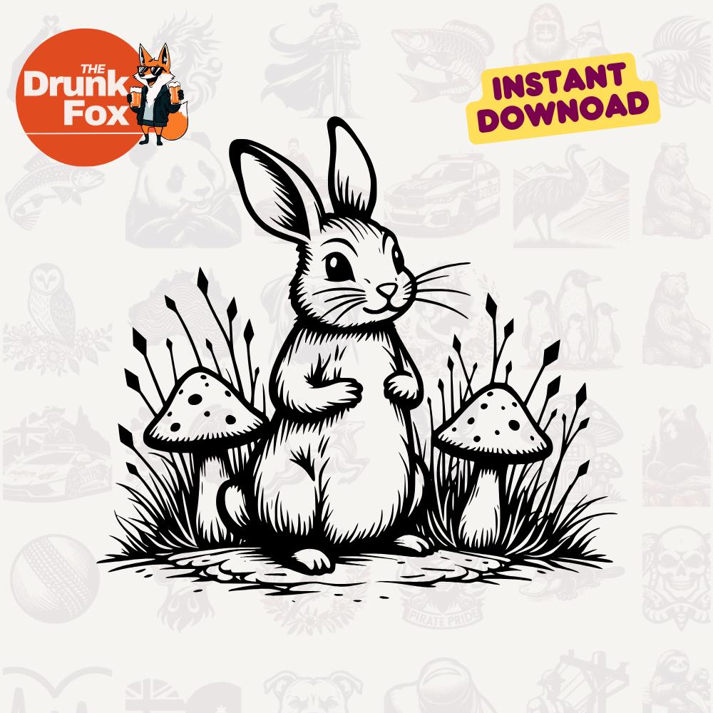 毒キノコの中のピーターラビット SVG クリップアート | ビアトリクス