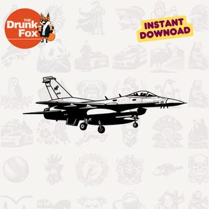 F-16 F/A-18 Jet SVG - Military Fighter Jet Silhouette Clipart