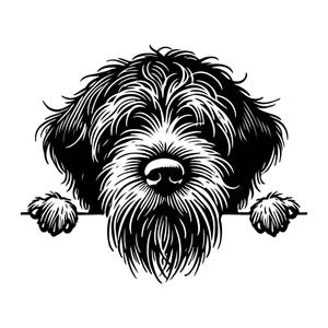 Chien griffon pointant SVG pour découpe laser | Design à poils durs | Fichier vectoriel noir et blanc
