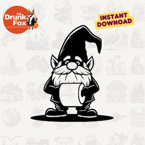 Toiletpapier kabouter SVG – "Rollin' with My Gnomies" grappige badkamer- of quarantaine-SVG