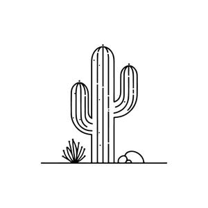Fichier vectoriel Cactus SVG noir et blanc SVG pour découpe laser 3