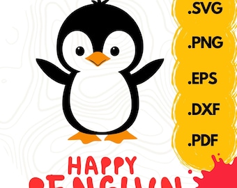 Penguin Clipart Vector SVG for Laser Engraving & Cricut Crafting | Instant Digital Download