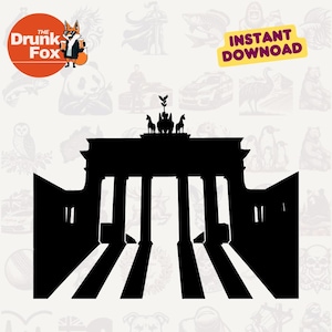 Brandenburg Gate Silhouette SVG – Berlin Landmark Clipart for Travel and History Projects
