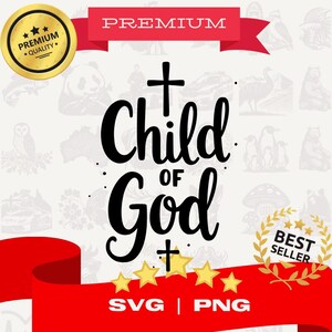 Kind van God Cross SVG-handletters geloof clipart