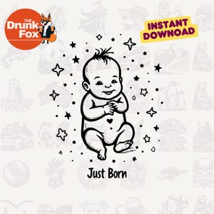 SVG de hito de bebé recién nacido: SVG de recién nacido para pijamas y anuncios de nacimiento