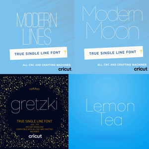 Single Line Font Bundle für Cricut, Silhouette und Lasergravur - Monoline Font | True Single Line Font - einzeilige svg