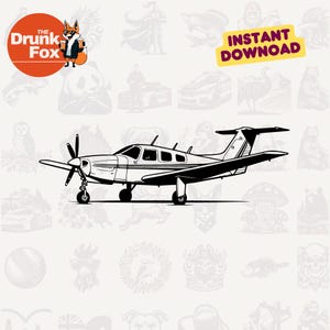 Beechcraft Bonanza SVG - V-Tail Classic Line Drawing for GA Pilot Shirts