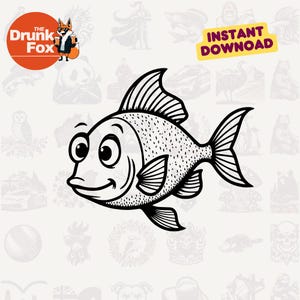 Goofy Cross-Eyed Fish SVG-clipart met grappige uitdrukking