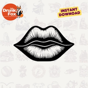 Lipstick Kiss Mark SVG - Classic Red Lips Clipart for Crafts, Cards and Apparel
