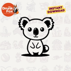 Chibi Koala SVG – Kawaii-Style Cute Koala Clipart for Stickers