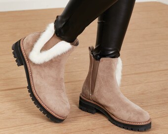 Womens fur lined boots sale Clearance