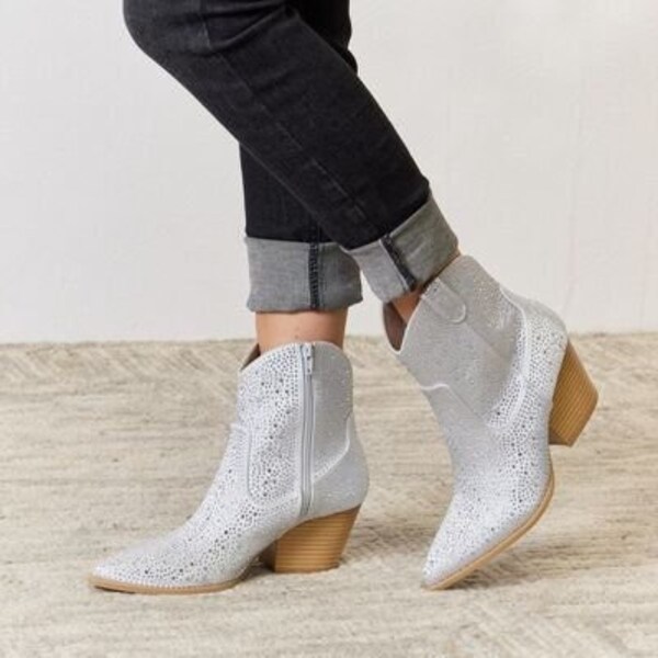 East Lion Corp Rhinestone Ankle Cowboy Boots main image 1