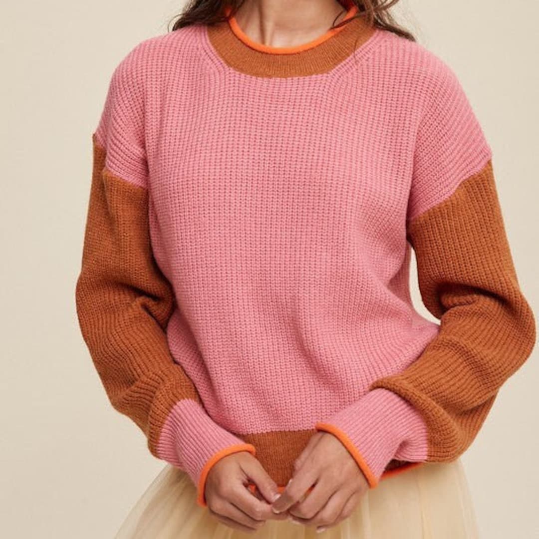 Striped Colorblock Sweater Casual Pants Two Piece Set