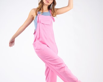 Knot Strap Jumpsuit with Pockets | Pocketed Cotton Jumpsuit