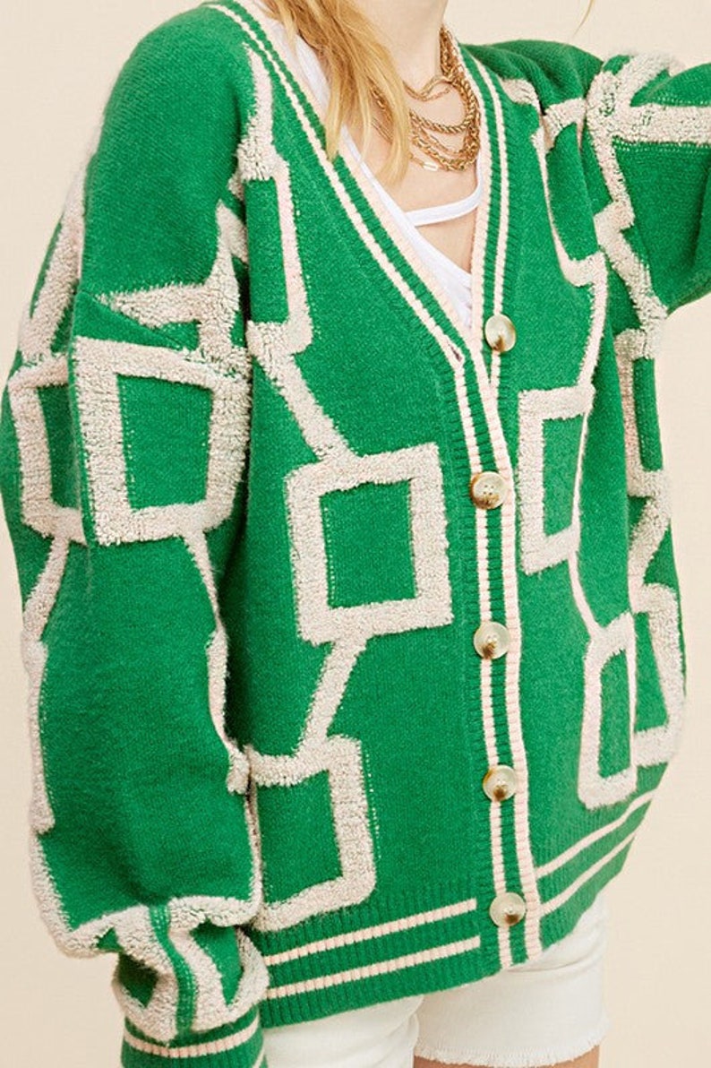 Dropped Shoulder Ribbed Trim Hooded Cardigan