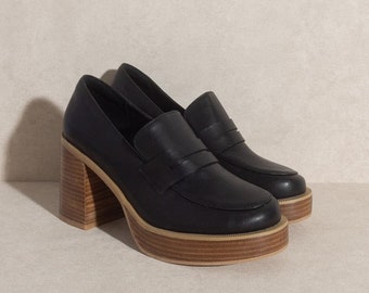 Hannah Chunky Platform Penny Loafers