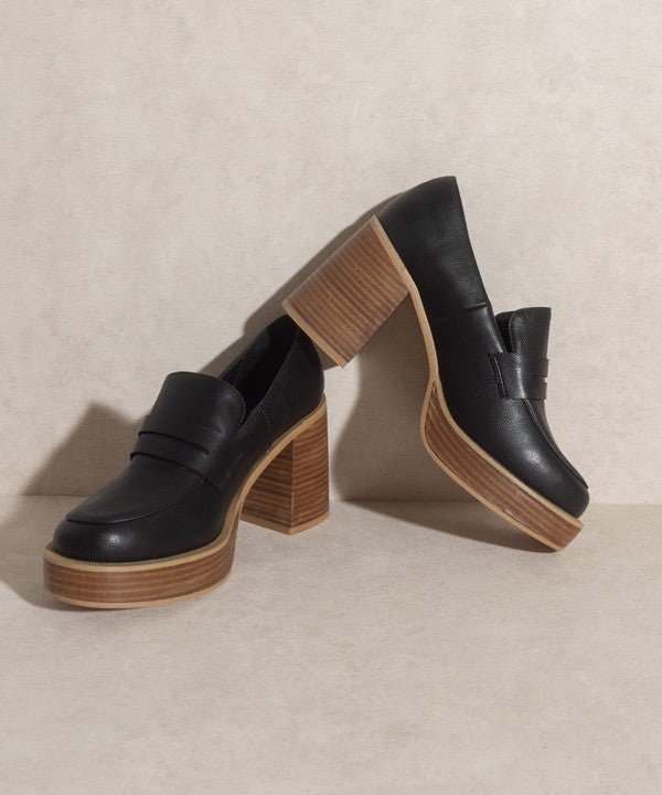 Black Hannah Platform Penny Loafers