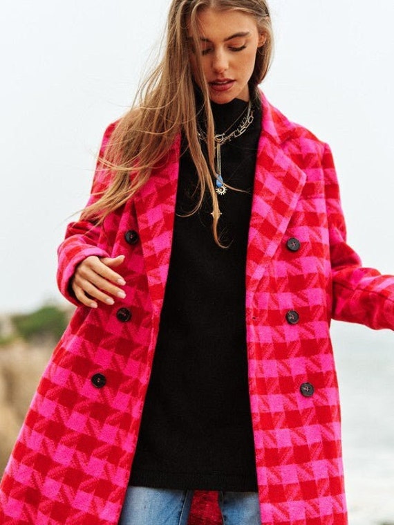 Checkered print jacket top