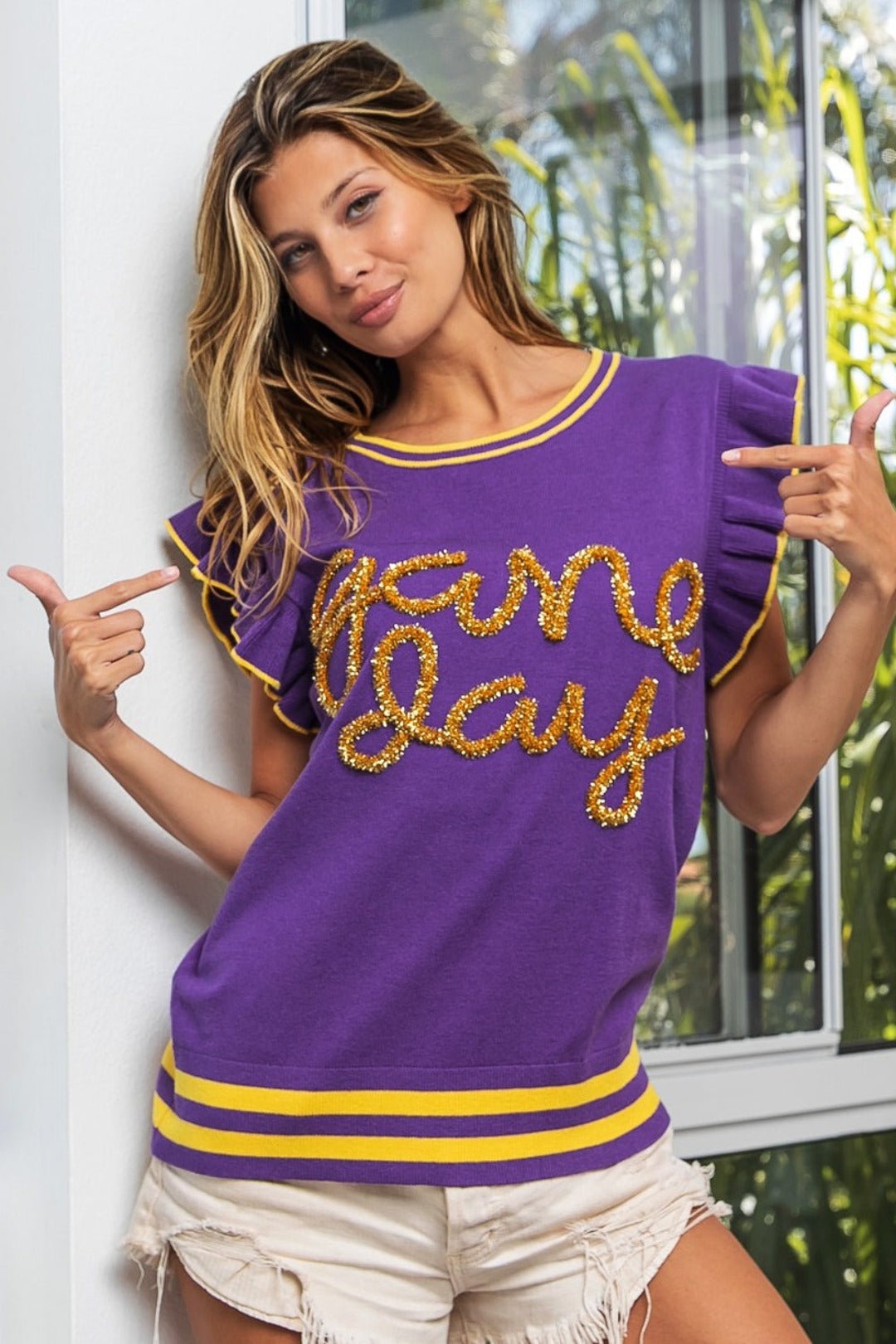 SO ME Strapless Ruffle Layered Game Day Cheer Up Dress