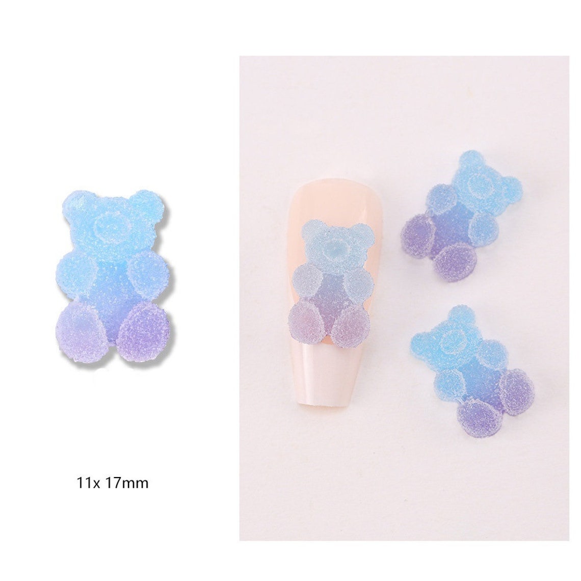 5pcs Gummy Bear Nail Charms, Nail Art Charms, Candy Bear Resin Nail ...