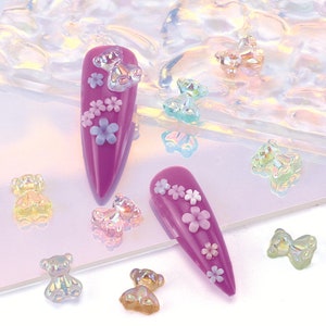 30 Pics Irradiance 3D gummy bear nail charms with box made nail