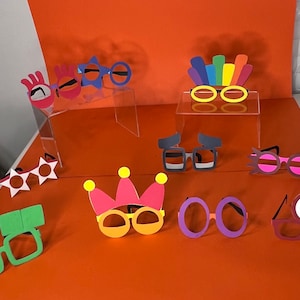 Numberblocks occhiali #5 Party Favor/Photo prop svg, png