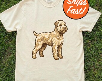 Wheaten Terrier T-Shirt, Marbling Pattern Tee, Aesthetic Dog Lover Gift, Unique Wheaten Design, Comfort Colors Graphic Top