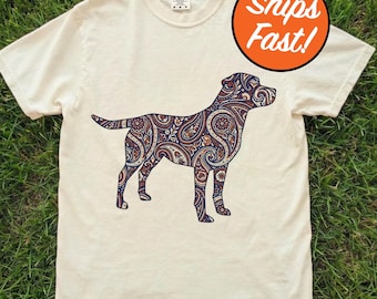T-shirt Mastiff, T-shirt motif cachemire pour amoureux des chiens, Design Mastiff coloré, Cadeau unique pour propriétaire d'animal de compagnie, Haut graphique pour chien aux couleurs confortables