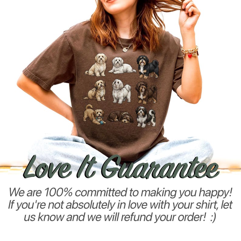 Havanese Dog Poses T-Shirt, Colorful Dog Art Tee, Cute Pet Lover Gift, Comfort Colors Graphic Dog Shirt, Fun Havanese Design image 16
