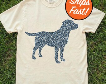 T-shirt Mastiff, T-shirt fleuri pour amoureux des chiens, Design mignon Mastiff, Petit imprimé floral moulant, Couleurs confortables Haut pour maman pour chien