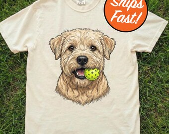 Wheaten Terrier Pickleball T-Shirt, Funny Dog Pickleball Tee, Wheaten Dog Lover Gift, Active Pet Owner Comfort Colors Top