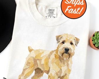 Wheaten Terrier T-Shirt, Paper Collage Dog Art Tee, Unique Wheaten Design, Creative Pet Lover Gift, Comfort Colors Graphic Shirt