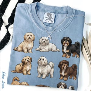 Havanese Dog Poses T-Shirt, Colorful Dog Art Tee, Cute Pet Lover Gift, Comfort Colors Graphic Dog Shirt, Fun Havanese Design image 9